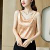 Camisola Pequena Traje Feminino com Verão Tamanho Grande Camisa de Baixo Chinoiserie Estilo Nacional Sem Mangas Top de Cetim