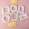 Cortadores de Galletas Básicos Geométricos Redondo Cuadrado Arco Set de Cortadores para Moldear Fondant Herramientas de Horneado DIY