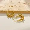 Pendientes de Metal Trenzado Sencillos, Modernos y Versátiles, Lujo Ligero, Diseño de Nicho, Pendientes con un Toque de Alta Gama