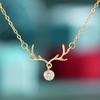 Collar Simple de Cuerno de Alce para Mujer Cadena en Forma de O Navidad Estilo Coreano Joyería Colgante Dama Taobao Nuevo Venta al por Mayor