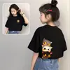 Camiseta de manga corta para niña 2026 nuevo estilo, top casual holgado de manga corta de algodón puro elegante para verano para bebés niñas