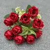Simulación estilo europeo 10 rosas pequeñas manojos pequeños de flores flores de seda flores artificiales decoradas estilo INS flores pequeñas rosas de princesa fragantes