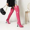Botas Martin Femininas de Cano Alto Apontadas, Tamanhos 34-47, Solas de Borracha, Versáteis, com Zíper Traseiro, Cor Sólida, Leves, para Outono e Inverno