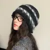 Gorro nuevo de doble capa de mezcla de lana 2026, cálido para invierno, estilo coreano, versátil, look preppy, gorro para pullover para mujer