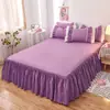 Faldón de Cama Cubierta de Cama Falda de una Pieza Cubierta Antipolvo Cubierta de Faldón de Cama Cubierta de Delantal de Cama Cubierta Antideslizante Grupo de Camas Niñas 1.51.8