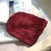 Gorro de Punto Hecho a Mano Estilo Japonés para Mujer, Gorro Fino de Lana Calado para Primavera y Otoño, Gorro Versátil Artístico Vintage para Adultos