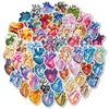 56 Pegatinas Temu Transfronterizas de Corazón Artístico Estético, Modernas y Geniales, con Corazones Anatómicos Coloridos, Elementos Florales y de Comida, Pegatinas de PP