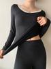 Conjunto de Ropa Interior Térmica para Mujer 2024 Nuevo Lana de Oveja Autocalentable Camiseta Base Ropa de Otoño Pantalones de Otoño Interior de Invierno para Mujer