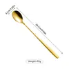 Cuchara mezcladora y tenedor de mango largo de acero inoxidable para Amazon, para cócteles y helados, utensilios mezcladores creativos