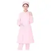 Ropa de Invierno de Manga Larga para Enfermera Mujer Cuello Bajo Blanco Bata Médica Cuidado Médico Belleza Oral Dental Farmacia Bata Blanca Ajustado
