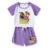 Ropa para niños del equipo Wang Wang, camiseta de manga corta de algodón, pantalones cortos, traje casual de dos piezas para niños de verano nuevos y atractivos.