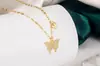 Nuevo Collar de Mariposa con Incrustaciones de Diamantes de una Sola Capa para Mujer, Diseño Simple, Estilo de Lujo Ligero de Nicho, Cadena para Clavícula Fresca y Discreta