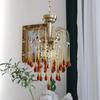 Lámpara de Araña Italiana Vintage Gota de Agua Estilo Francés Entrada de Luz Lujo Sala de Estar Dormitorio Luz de Entrada Comedor Americano Degradado Vidrio