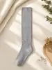 Calcetines blancos calcetines de tubo medio para mujer primavera y otoño estilo Maillard calcetines de felpa grises con botas cortas calcetines hasta la rodilla calcetines hasta la pantorrilla