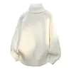 Otoño e Invierno Nuevo Suéter de Punto con Cuello Chal para Hombre Unisex Estilo Bufanda con Hebilla Diagonal Camisa Base Suelta