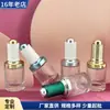 Botella gotero cilíndrica de hombro plano de 30 ml en stock del fabricante con bomba de presión roscada, botella dispensadora de aceite esencial con gotero de vidrio