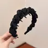 Faixa de Cabeça com Topo de Caveira Plissado de Bolinhas para Mulheres, Antiderrapante com Dentes para Fios Soltos, Acessório de Cabelo para Uso Diário Externo Emagrecedor de Rosto