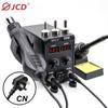 JCD 8586D pistola de ar quente dois em um estação de soldagem 700W display digital ajuste de temperatura manutenção de soldagem estação de soldagem de ferro elétrico dormência