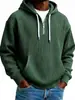 Sudadera con capucha de pana de manga larga con hombros caídos, peso pesado, europea y americana, color liso, chaqueta deportiva casual simple para hombre