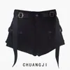 Shorts de Mezclilla Cargo para Mujer 2025 Primavera y Verano Nuevo Estilo Petite Cintura Alta Adelgazantes Caqui Línea A Versátiles Hot Pants