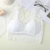 Top de renda francesa com costas abertas, anti-exposição, estilo colete sexy, peito envolto, macio, respirável, push-up, roupa íntima de uma peça para mulheres