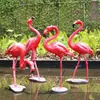 Escultura de Flamenco Luminoso de Simulación Adornos de Vidrio Acero Florero de Piso Paisaje de Jardín Decoraciones de Ventana de Boda Accesorios