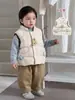 Conjunto de 3 Peças para Bebê Menino de Inverno: Colete de Penas com Design de Estrela 3D, Calça Comprida Casual, Suéter - Roupa Infantil Coreana