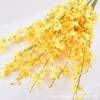 5 garfos com orquídea dançante de soja flor artificial buquê falso casa hotel casamento decoração conjunto arranjo de flores decoração atacado