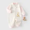 Aimi Aimi Macacão Bebê Primavera e Outono Roupa de Bebê para o Primeiro Mês para Sair Primavera Algodão Puro Macacão de Engatinhar