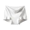 Roupa íntima feminina antibacteriana estilo coreano de algodão de Xinjiang, personalizada de fábrica, 100% algodão 80S de alta contagem de fios, controle de barriga, sem costura, respirável, boxer feminino