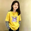 Nueva camiseta de algodón puro de manga larga para niñas de primavera y otoño, elegante conjunto de dos piezas estilo coreano para niños mayores