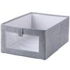 Caja de almacenamiento de juguetes tipo libro de mezclilla no tejida transfronteriza con ventana, caja de almacenamiento plegable