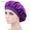 Gorro de Dormir Satinado Transfronterizo de Amazon Tejido Imitación Seda Satinada Sombrero de Ala Estrecha para Mujer Color Sólido Gorro Satinado para Cuidado del Cabello