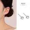Aguja de plata 925 cobre chapado en oro micro-incrustado circonita base redondo cuadrado amor un par de aretes de tarjeta superior joyería aretes