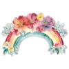 Comércio Exterior Aquarela Flores Arco-Íris Quarto Decoração de Casa Adesivos de Parede Eletrostático Atacado Hy-J011 Laser UV