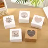 Nueva caja para pastel color papel kraft al por mayor en stock caja de embalaje para pastel hueca en forma de corazón caja de embalaje para repostería de pastelería