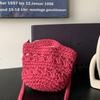 Bolso bandolera tejido con cuerda de algodón, estilo artístico, minibolso tipo cubo, bolso de paja hueca, bolso de fiesta, 2024