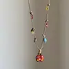 Lindo collar de cuerda tejida con una manzana roja dopamina de colores para mujer, estilo largo con un toque de alta gama, accesorio de cadena para el cuello, cadena para la clavícula