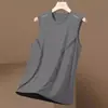Camiseta de Verão Fina Sem Mangas Colete Masculino Peça de Roupa Externa Solta Secagem Rápida Top Esportivo para Corrida Masculino