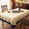 Mantel Cuadrado Floral, Estilo Retro Americano, Lavable, Impermeable, Resistente al Aceite, Resistente al Calor, Nueva Cubierta de Mesa de Lujo de Gama Alta
