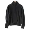Suéter de Lana Australiana Pesada 660g+ con Media Cremallera Estilo Old Money Top de Punto con Solapa para Mujer