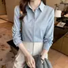 Camisa Branca de Manga Curta Antirrugas Feminina Outono 2026, Roupa Formal Profissional de Alto Padrão para Entrevistas de Qualificação de Negócios e Professores, Camisa de Cetim
