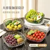 Plato de Fruta de Plástico con Borde Dorado y Diseño de Diamantes para Uso Doméstico, Plato de Bocadillos Multicolor para Sala de Estar, Hotel, Restaurante y Exhibición en Puesto