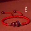Pulseira de Cabacinha com Areia Dourada Roxa, Pulseira Vermelho Vinho, Pulseira Vermelha para o Ano de Nascimento, Pulseira Preta de Baixo Conteúdo para Homens e Mulheres