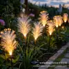 Luzes de junco movidas a energia solar para decoração de jardim e área externa, luzes à prova d'água para gramado e jardim, sem necessidade de fiação, luzes de estaca