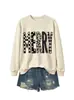 Amazon Wish Navidad nueva moda versátil para mujer sudadera alegre de cuadros lunares florales para exportación