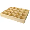 Caja de almacenamiento de madera con patrón de rejilla para puestos, directo del fabricante, bandeja divisoria de escritorio con cuentas multicompartimento, bandeja de cajón