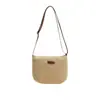 Bolsa Transversal de Palha de Ráfia Personalizada, Nova Bolsa Tecida Feita à Mão, Versátil de Grande Capacidade com Zíper para Férias na Praia para Mulheres