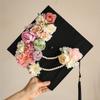Kit DIY Chapéu de Formatura feito à mão, bolsa de materiais, grampo de flor de chapéu de formatura de estudante universitário, flor artificial, chapéu de mestre, foto de formatura, enviar para amigas