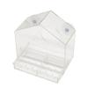 Acrílico Transparente Jaula para Pájaros Adsorción Comedero Transparente para Pájaros Plexiglás Jaula para Pájaros Bandeja Móvil para Alimentos